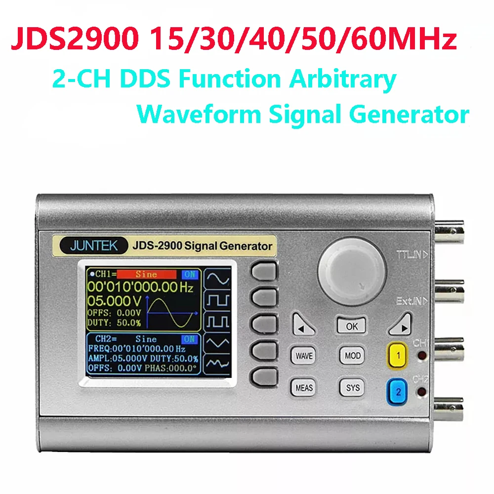 JDS2900 15M 60MHz DDS Function Signal Generator CNC Dualch Frequency