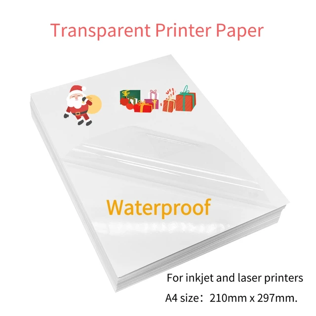 10 Sheets A4 Transparent Printable Vinyl Sticker Paper 210*297mm Waterproof  Self Adhesive Paper for Inkjet Printer DIY Label - AliExpress