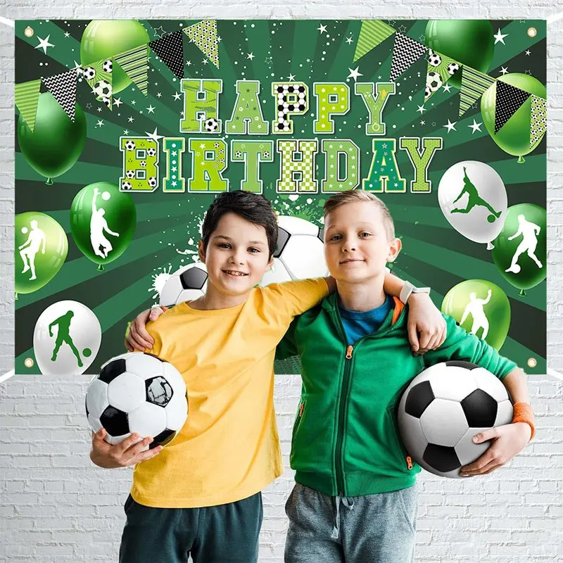 Soccer Birthday Party Backdrop Football Soccer Theme Birthday Party Decorations Photo Booth Props for Boys Kids - Image 4