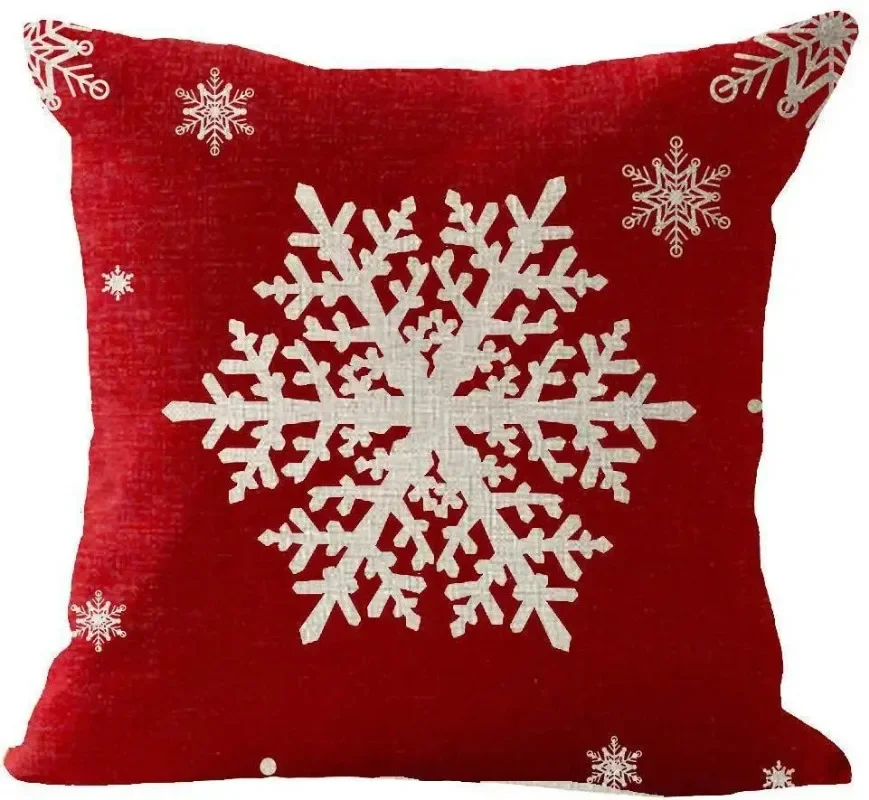 Description Picture 4 of itemChristmas Cotton Linen Santa Snowflake Elk Custom Throw Pillow Pillowcase Cushion Home Decor Gift New Year