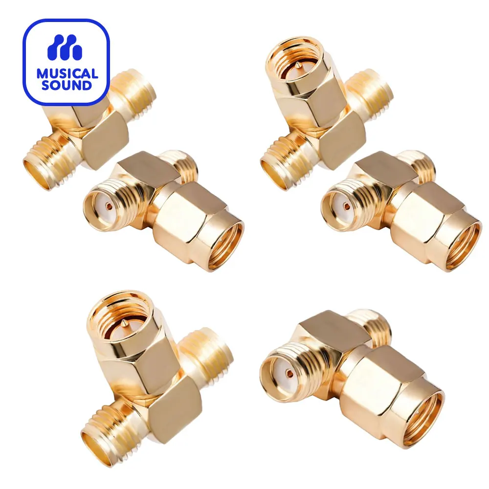 Adattatore Per Connettori Sma Rf Coassiale Triple Tee Rp-Sma Adattatore Sma Maschio A Doppio Connettore Sma Femmina Convertitore Splitter A 3 Vie Tipo