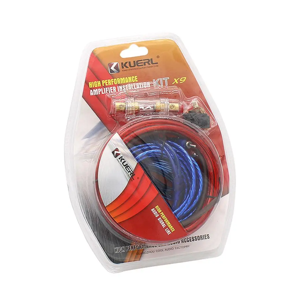 Car Audio Speakers Wiring Kits Cable Amplifier Subwoofer Speaker Installation Wires Kit 10GA RCA Power Cable 60 AMP Fuse Holder