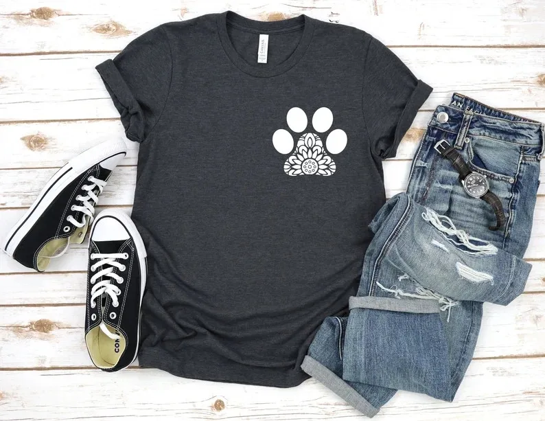 

Paw Love Shirt Streetwear harajuku Short Sleeve Top Tees O Neck Fashion 100% Cotton goth y2k Fashion Drop Shipping