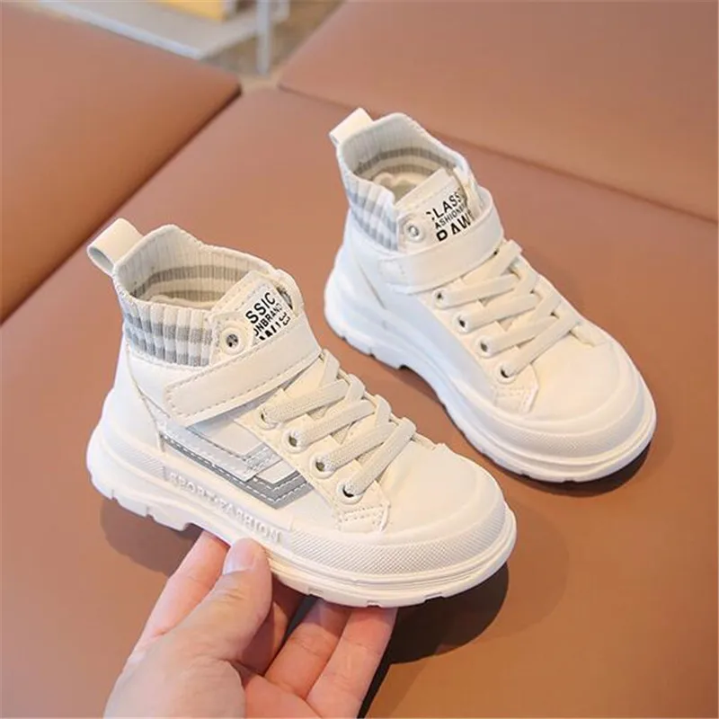 Botines de moda para ninos zapatillas informales botas cortas blancas para ninas y ninos