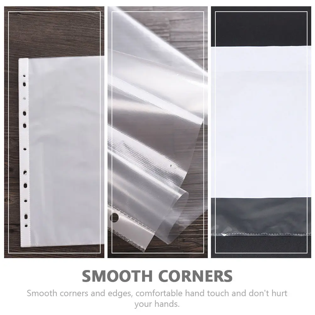 100pcs A4 파일 가방 투명 클리어 문서 폴더 연구 비즈니스 조직 용품을위한 방수 보관 주머니