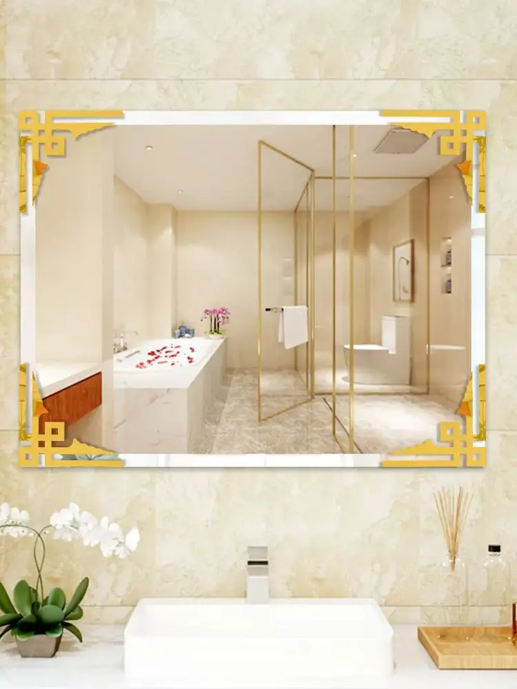 8Pcs 20x20cm Acrylic Mirror Sticker Wall Corner Edge Strip Self-adhesive Geometry Decorative Stickers DIY Room Home Decor Wall Sticker Mirror Wall Sticker Acrylic Wall Sticker