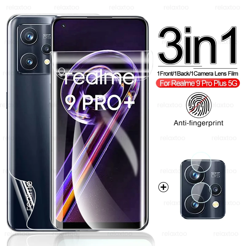 phone screen protectors 1To3 Front Back Hydrogel Film for Realme 9 Pro Plus 5G Screen Protectors Not Glass On Realmi 9i 9 Pro Pro+ Realme9i Camera Glass cell phone screen protector Screen Protectors