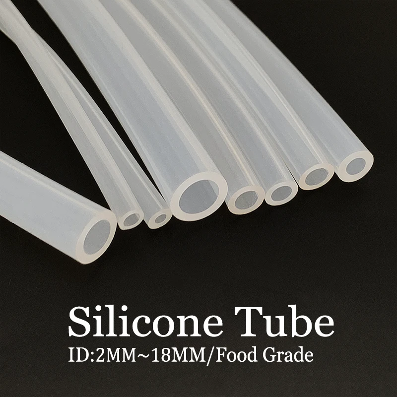 ID 2 มม.~ 18 มม.ท่อซิลิโคนโปร่งใสเกรดอาหารไม่มีกลิ่นทนความร้อนยืดหยุ่นน้ําปั๊มน้ําท่อใช้ในครัวเรือน 1