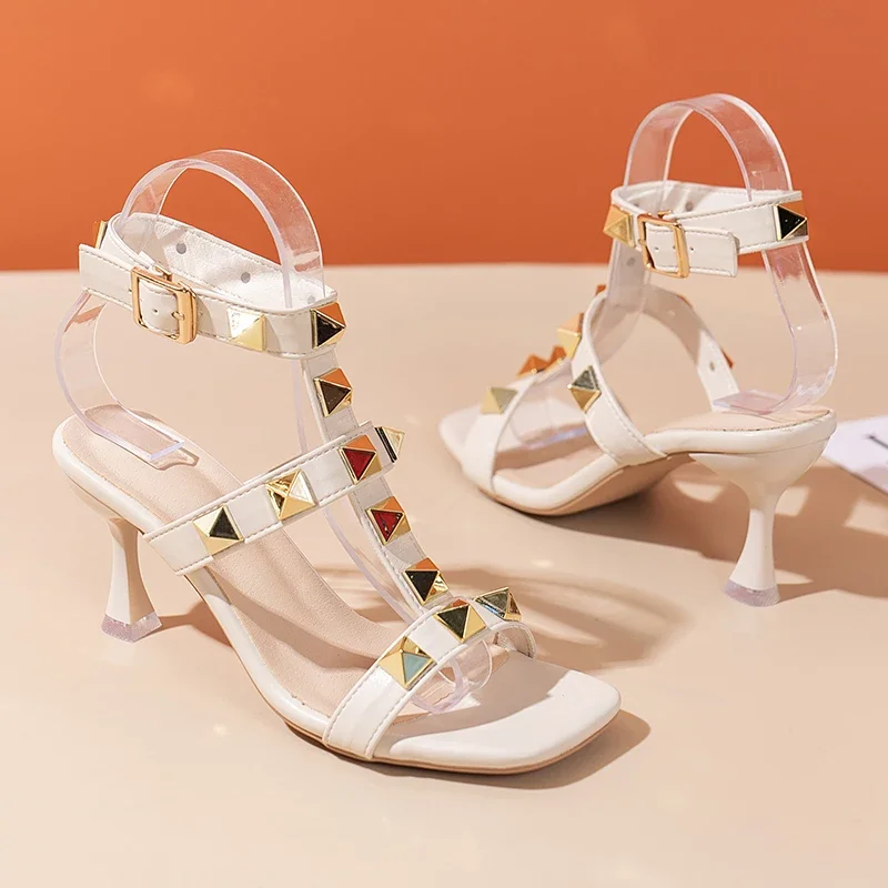 Crystal Fashion Flip Flops Pumps Femme Zapatos Slides Pumps Women High Heels Sandals Dress Shoes Summer Chunky Beach Slippers