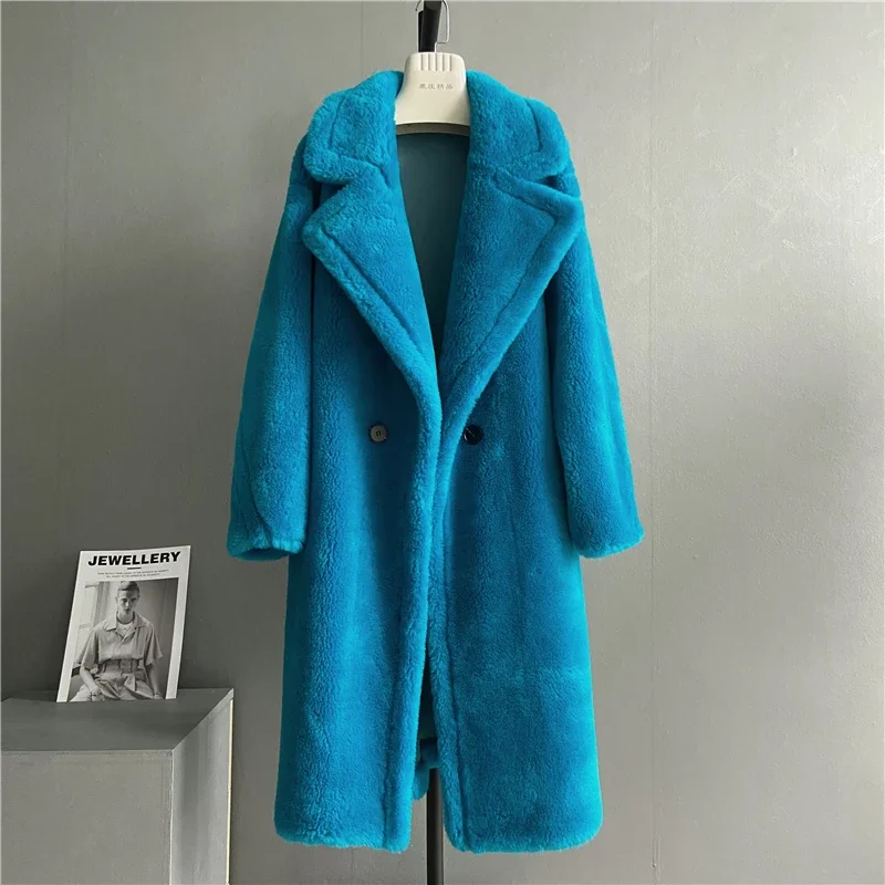 Solid Color Sheep Shearing Jacket Warm Wool Fur Coat Women Korean Fur Jackets Women Tops Casual Mid-length Fur Coats Zm944