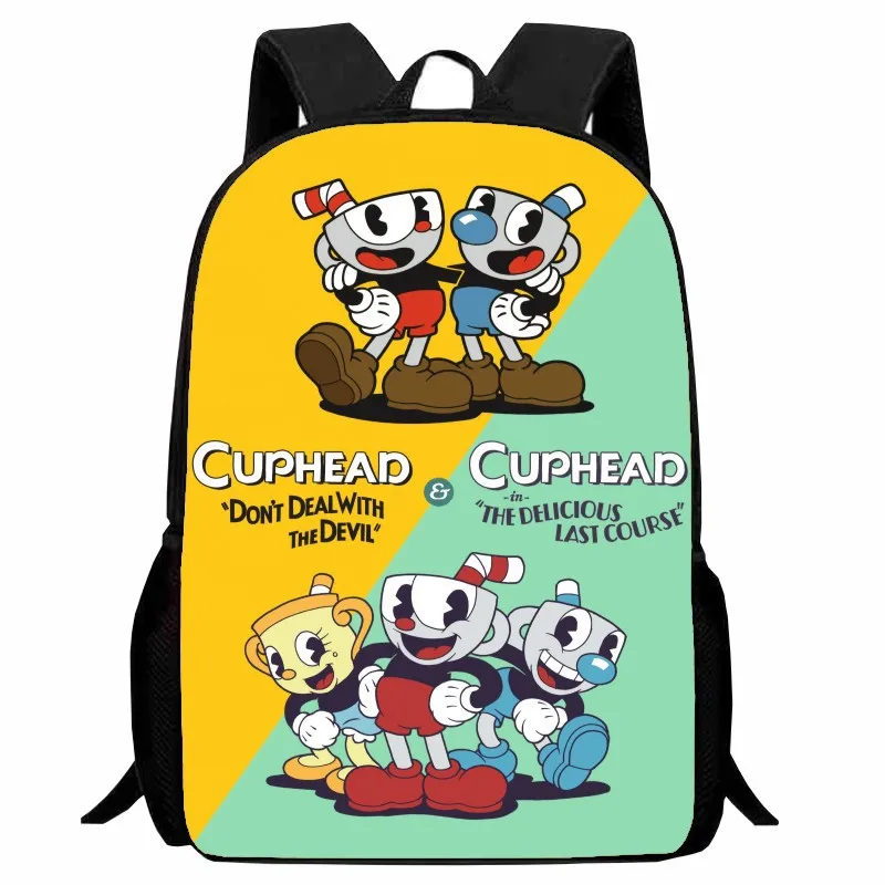 Cuphead student backpack cartoon teacup head backpack lightweight 123 grade boys and girls 1