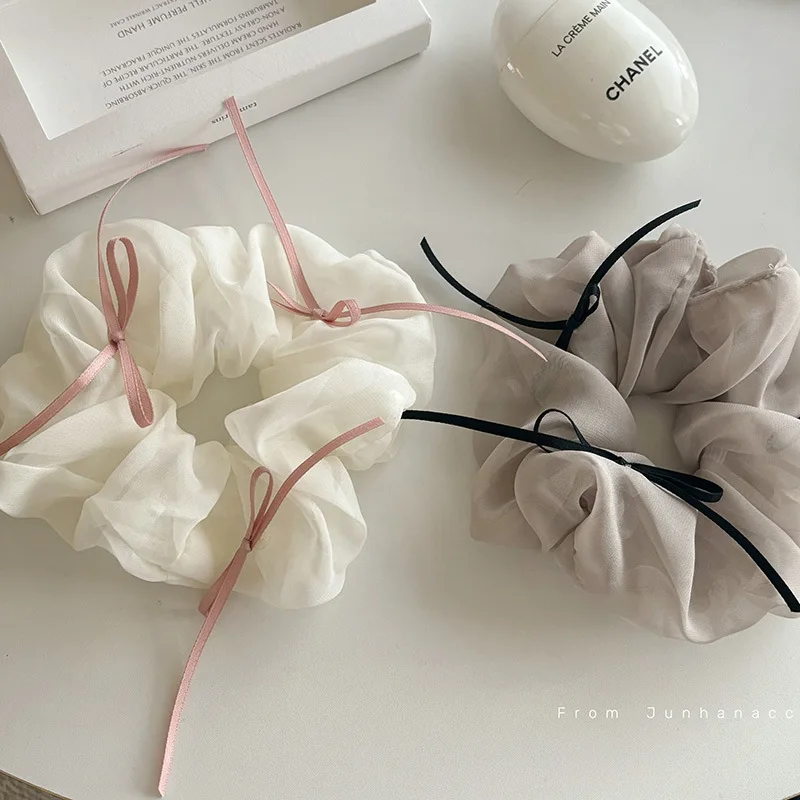 Süßes Ballett garn Band Bowknot Haarring Französisch sanfte Dickdarm ring Haars eil Haarschmuck Frauen