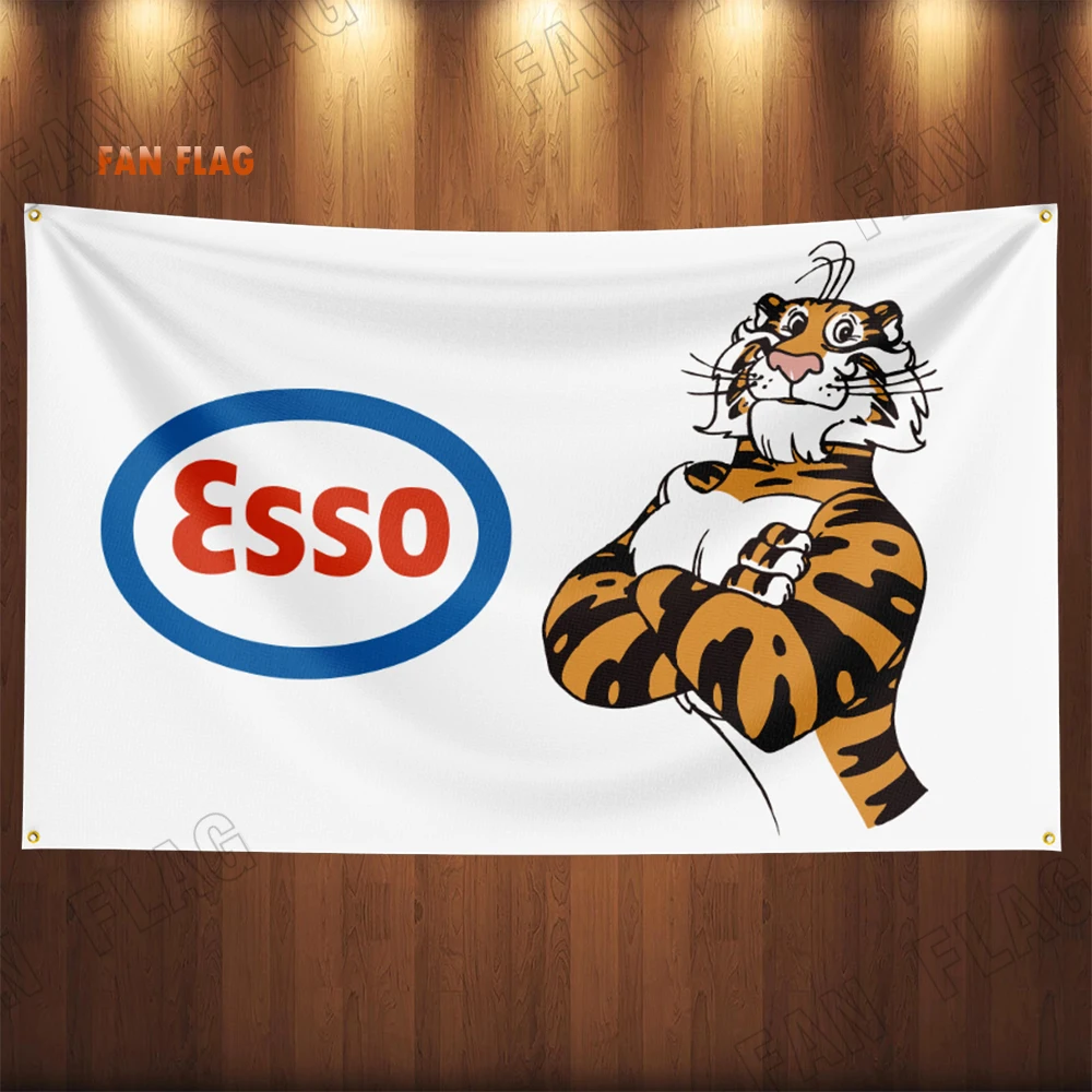 90x150CM ESSOs Oil Gasoline Flag Banners Diesel Fuel Petrol Flag Banners Garage Car Tapestry Flag Garage Outdoor Decor