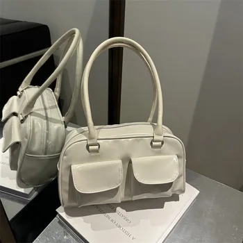 Borsa Tote da Donna alla Moda in Stile Retrò Coreano, Borsa a Spalla, Borsa Bowling Boston, Borsa a Tracolla