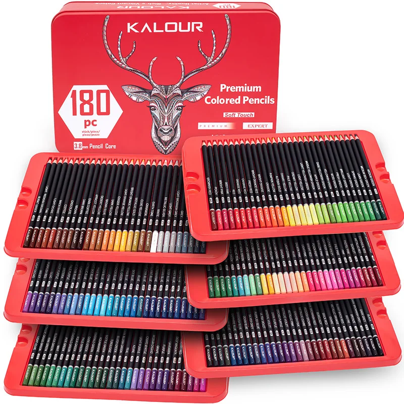 KALOUR Artist's Professional Oil Colored Pencil Set - Premium Coloring and Sketching Art Supplies