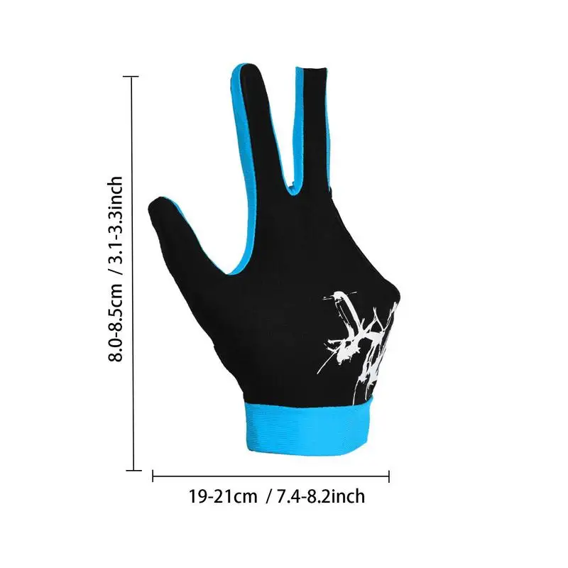 Predator Pool Gloves Batting Gloves Ultra Silky Breathable Anti Slip Elastic 3 Finger Double Stitched Billiard Left