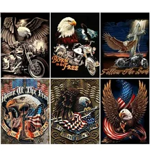 

5D Diy Diamond Painting Embroidery Eagle Motorcycle Round Diamond Painting Animal Mosaic Cross Stitch Home Decoration