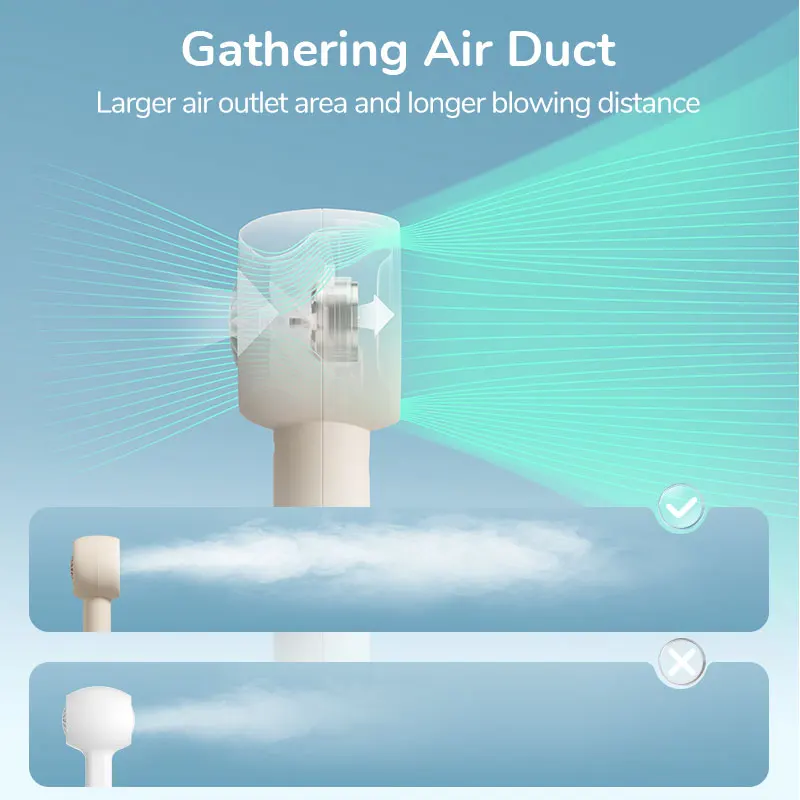 JISULIFE 미니 휴대용 팬 강력한 Trubo 충전식 Bladeless 팬 매우 조용한 개인용 핸드 팬 소형 포켓 휴대용 팬