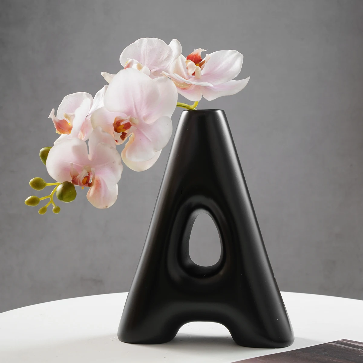 1PC, creative A-shaped decorative vase, simple white and black indoor home desktop decoration handicraft