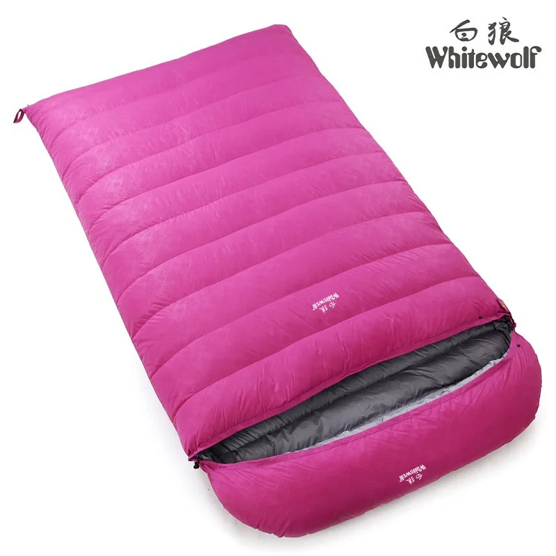 220*130CM Ultralarge Double Person 3500g/4000g White Goose Down Filling Winter Camping Sleeping Bag Spiwory Sacos De Dormir