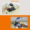NEWACALOX 12V Welding Smoke Exhaust Fan with 3 Color LED Light Welding Repair Workbench Soldering Helping Hands for Soldering 6