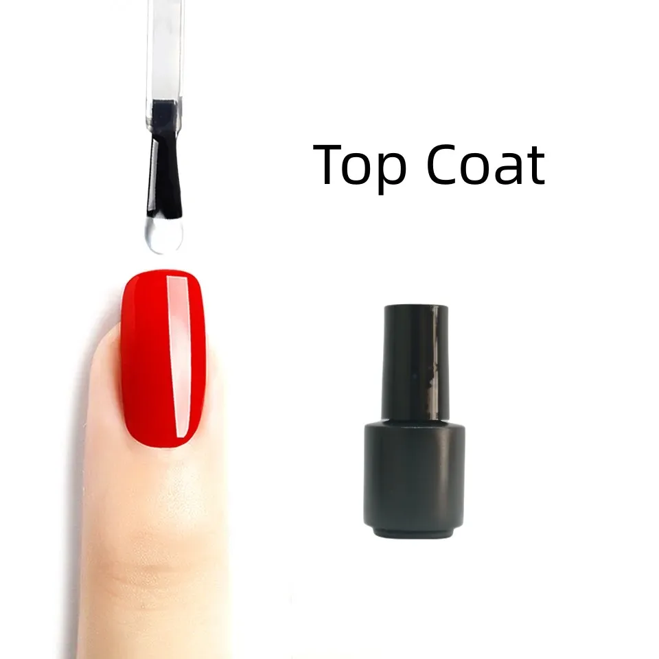 2 pieces 15ml Shiny UV Nail gel polish Long lasting Soak off No Wipe Top Coat 2