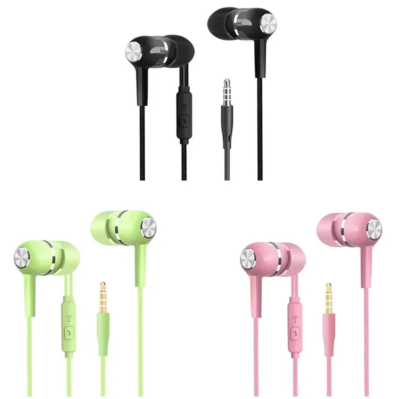 Universal Wired Sport Earbuds with Bass and Built-in Mic