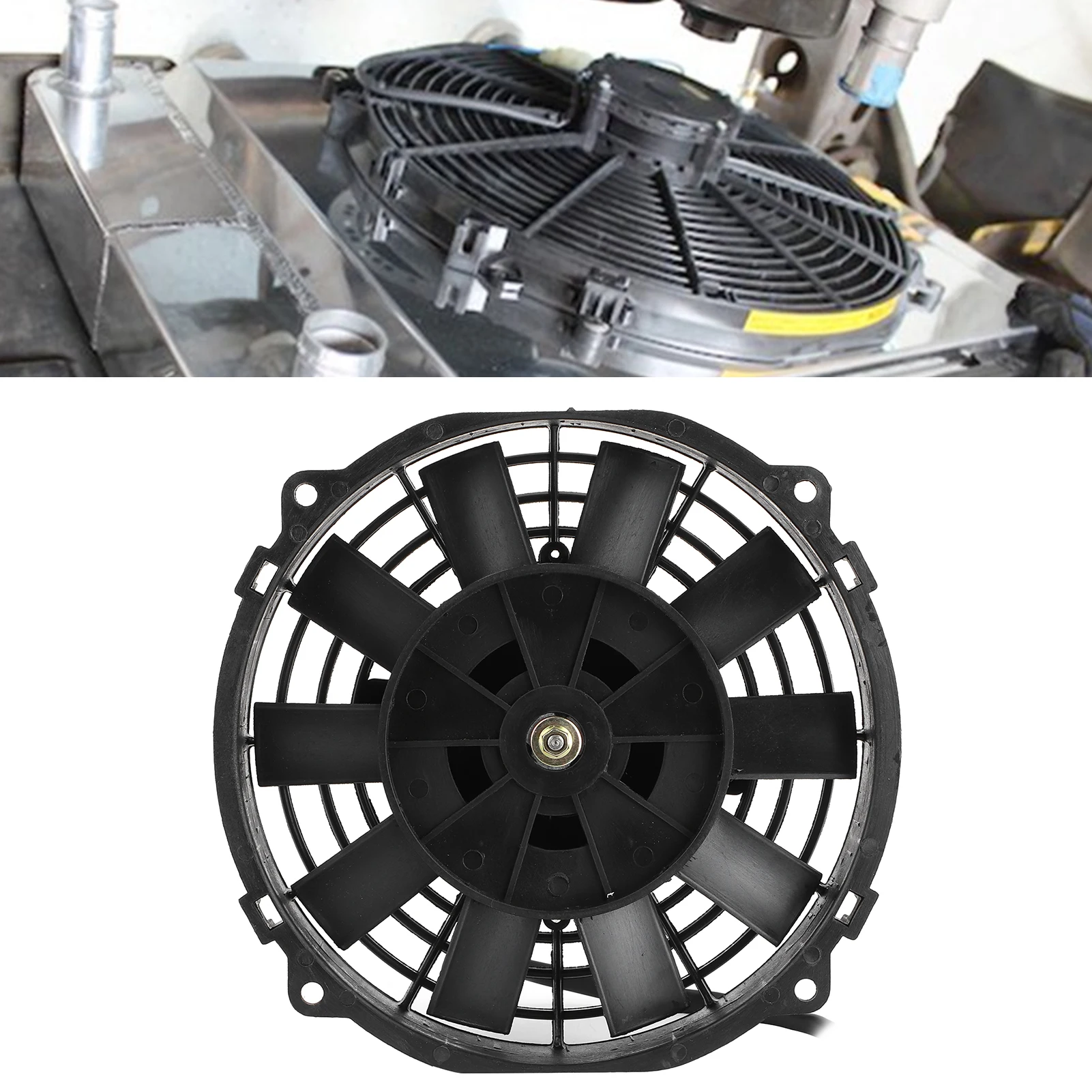 Electric Fan Car Fan Universal Electric Fan 8in for Radiator Auto Cooling Air Conditioning 10 Blades 12V 80W 2250 RPM