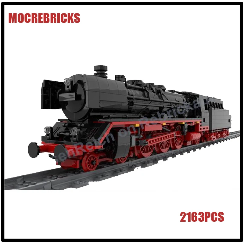 

City Classic Big Rail Locomotive Steam Train Building Blocks Assembly Model Kit Creative Puzzle Kid's DIY Toys Birthday Gifts