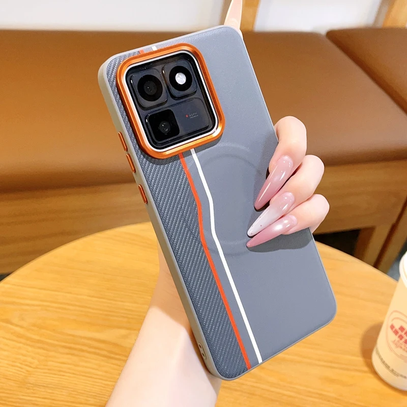 Magnetic Luxury Color Blocked PU Leather Ultra-Thin Shockproof Phone Case