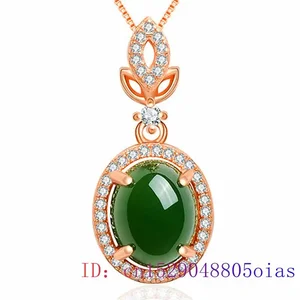 Jade Water drop Pendant Gifts 925 Silver Charm Necklace Jewelry Gemstone Agate Fashion Chinese Chalcedony Amulet Women Natural