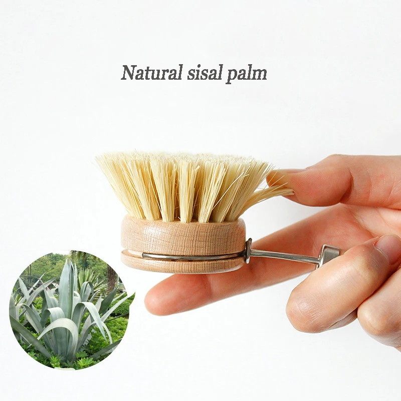 Plant Based Sisal Hemp Cleaning Brush Wooden Long Handle Vegetable Scrub  Brush Head Replacement Biodegradable Kitchen Brushes - AliExpress
