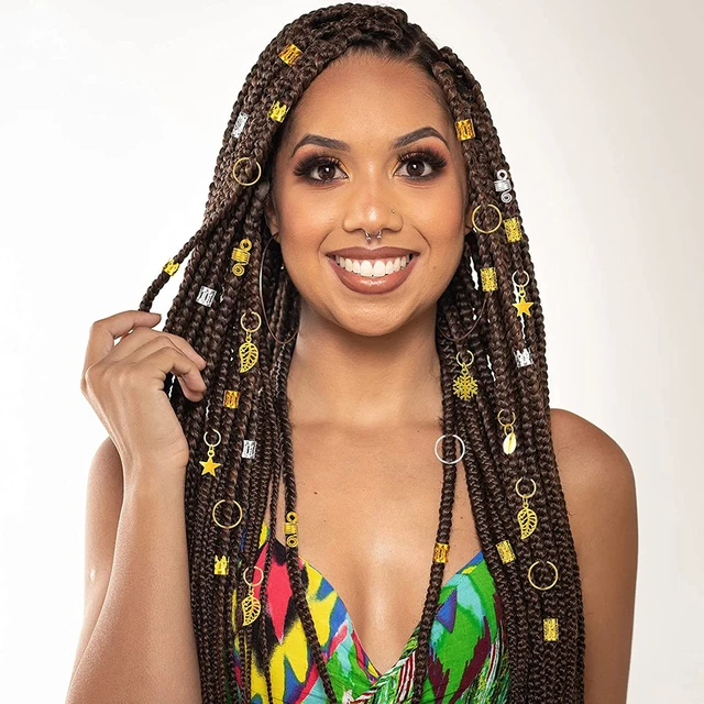 50 Accessori Per Trecce E Dreadlocks In Metallo Dorato | Gioielli Regolabili Per Capelli | Clip Decorative Per Donne - Foto 3