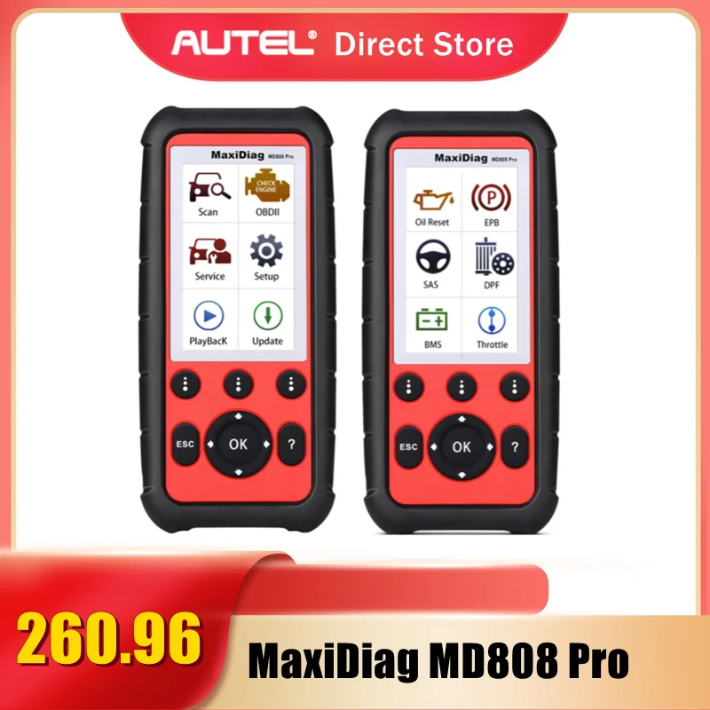 

Autel MaxiDiag MD808 Pro Full System Diagnostic Tool OBD2 Scanner Support BMS/ Oil Reset/ SRS/ EPB/ DPF/ SAS/ ABS