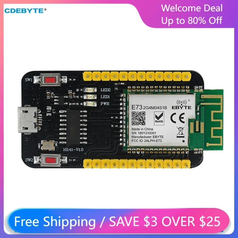 E73-TBB Test Board For Bluetooth ARM nRF52832 2.4Ghz 2.5mW IPX PCB Antenna IoT uhf Wireless Transceiver Ble 5.0 rf Receiver 38khz ir infrared control expansion board transceiver receiver transmitter shield diy double ir emitter for raspberry pi