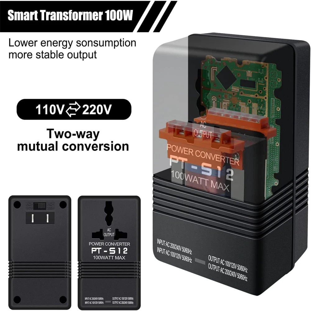 100w Dual Voltage Transformer Portable Lightweight 110/120v To 220/240v Step-up Down Power Converter voltage converter,power transformer