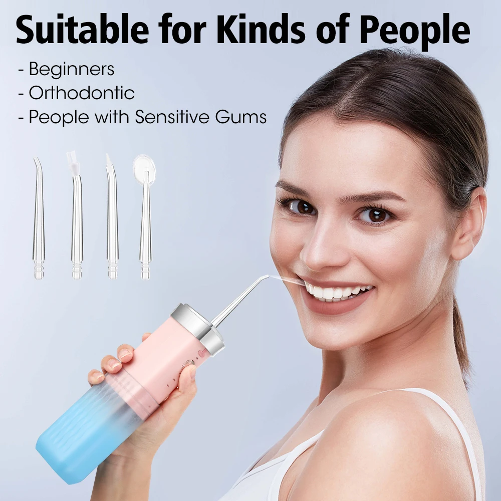 Portable Oral Irrigator Water Dental Flosser for Teeth Cleaning 3 Modes Rechargeable Water Teeth Cleaning Cordless Dental