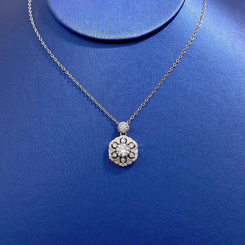 

S925 Silver 6.0 Floral Necklace, Female Minority, National Style, Clavicle Pendant, Versatile Jewelry