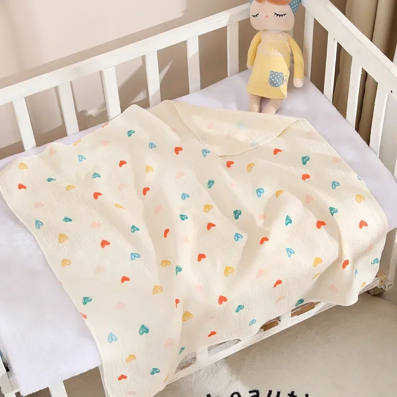Swaddle blanket baby double layer muslin cartoon print 80*80cm