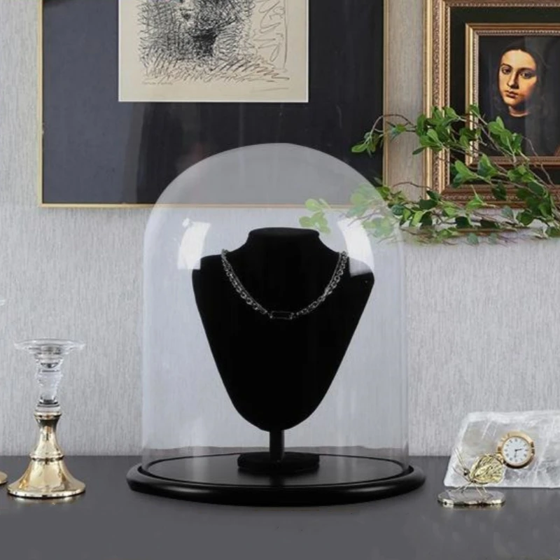 30*50cm Super Big Glass Dome Deocration Diameter=30cm Height=50cm Black Base Transparent Cover Wedding Souvenir Birthday Gift 4