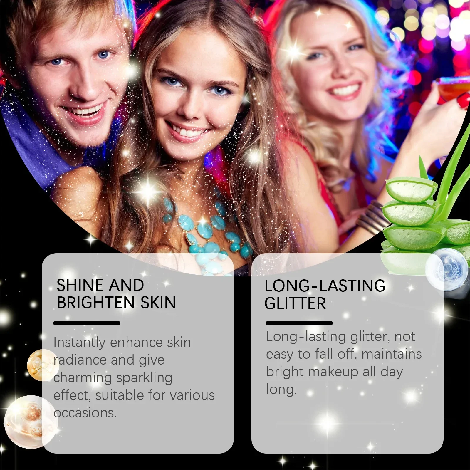Eelhope Stage Makeup Glitter Spray Ball Festival Atmosphere Carnival Hair and Body Highlighter Glitter Spray Festival Makeup 3