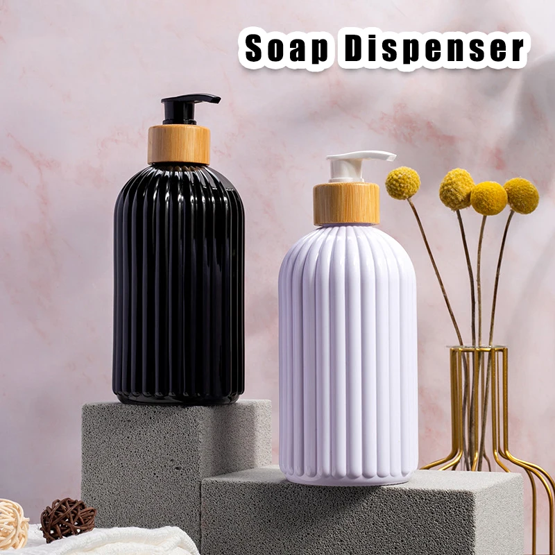 500ml Soap Dispenser Bamboo Pump Refillable Hand Pump Bottle Shampoo Conditioner Bathroom Liquid Lotion Container soap dispenser