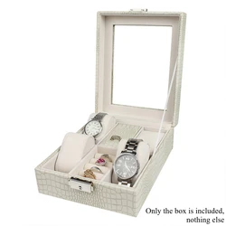 Elegant PU Leather Travel Jewelry Organizer Box - Ring, Earring, Bracelet Storage Case Gift (White)
