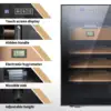 NEEDONE 48L Capacity Cigar Humidor with Heating & Cooling Temperature Control System Quiet Thermostatic Electric Cabinet Cooler 6