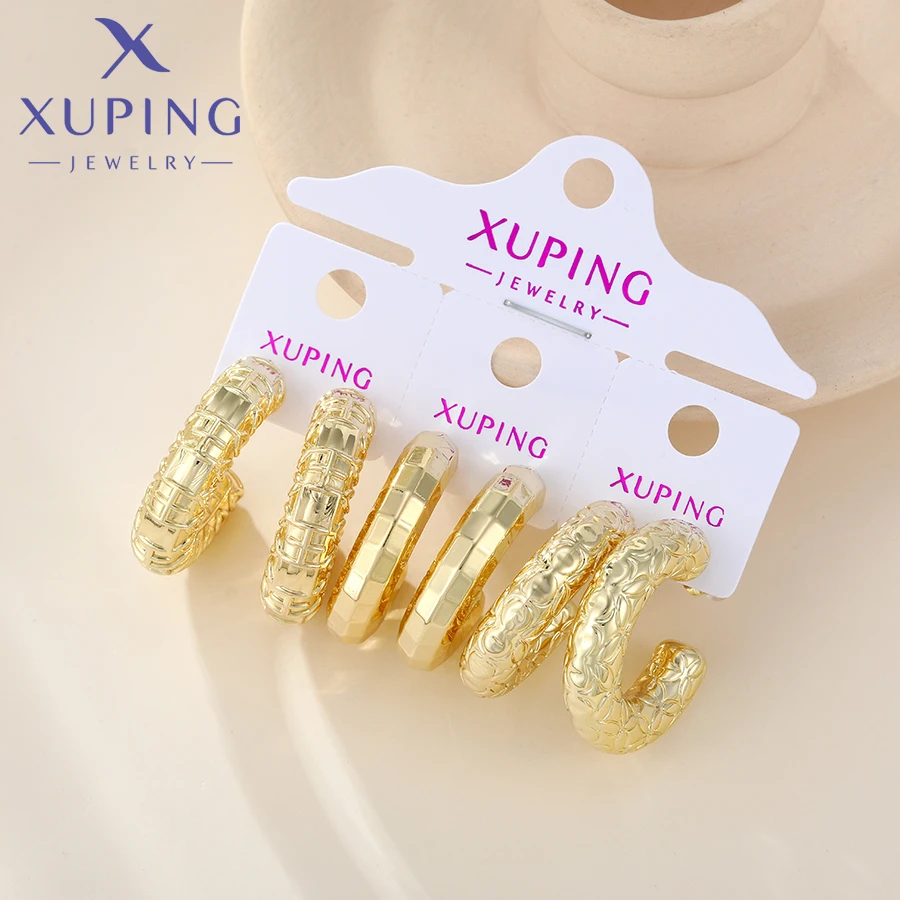 Xuping Schmuck Trendy Neue Mode Kupfer Legierung Gemischte Ohrringe Gruppe Hellgold Farbe für Frauen Schmuck Geschenk – Detail 11