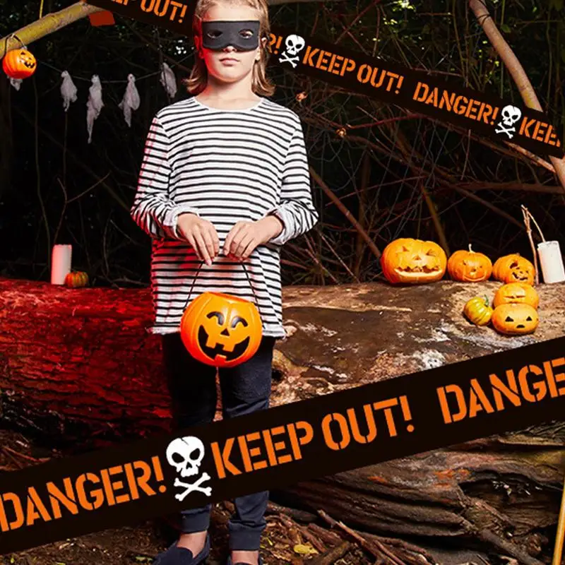 Halloween Fright Tape Caution Tape Safety Signs Halloween Danger Crime Scene Warning Decorations caution warning tape