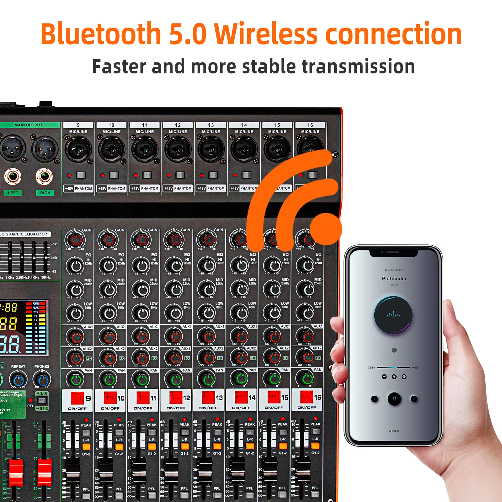 TC16 16channel DJ Mixer Professional Audio Mixer Depusheng 99bit