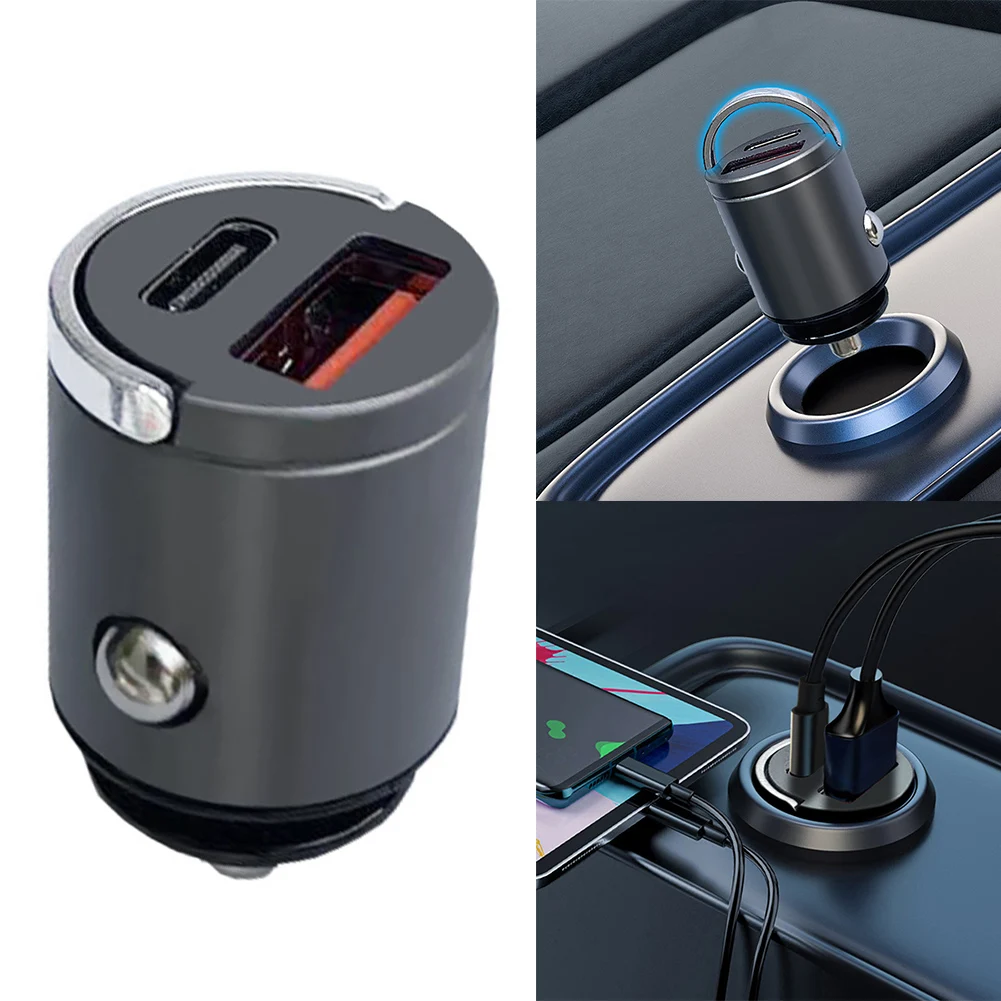 High-Power 100W Car USB Charger with Discreet Hidden Mount for a Clutter-Free Dashboard