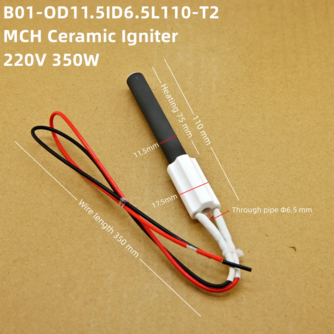 220V 350W Ceramic Igniter wooden particle furnace  ignition rod, kitchen accessories  dry burning electric heating tube