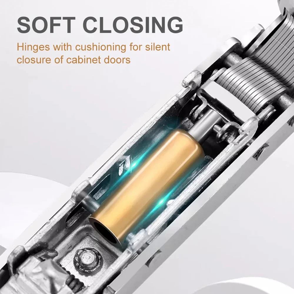 304 Stainless Steel Hinge Furniture Hardware Soft Close for Cabinets and Cupboard Furniture Fittings Damper Buffer Hinges